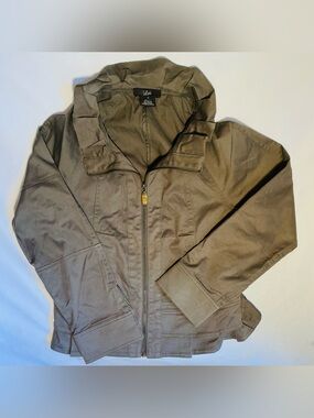Luii girls Olive Green Zip-Front Jacket Large